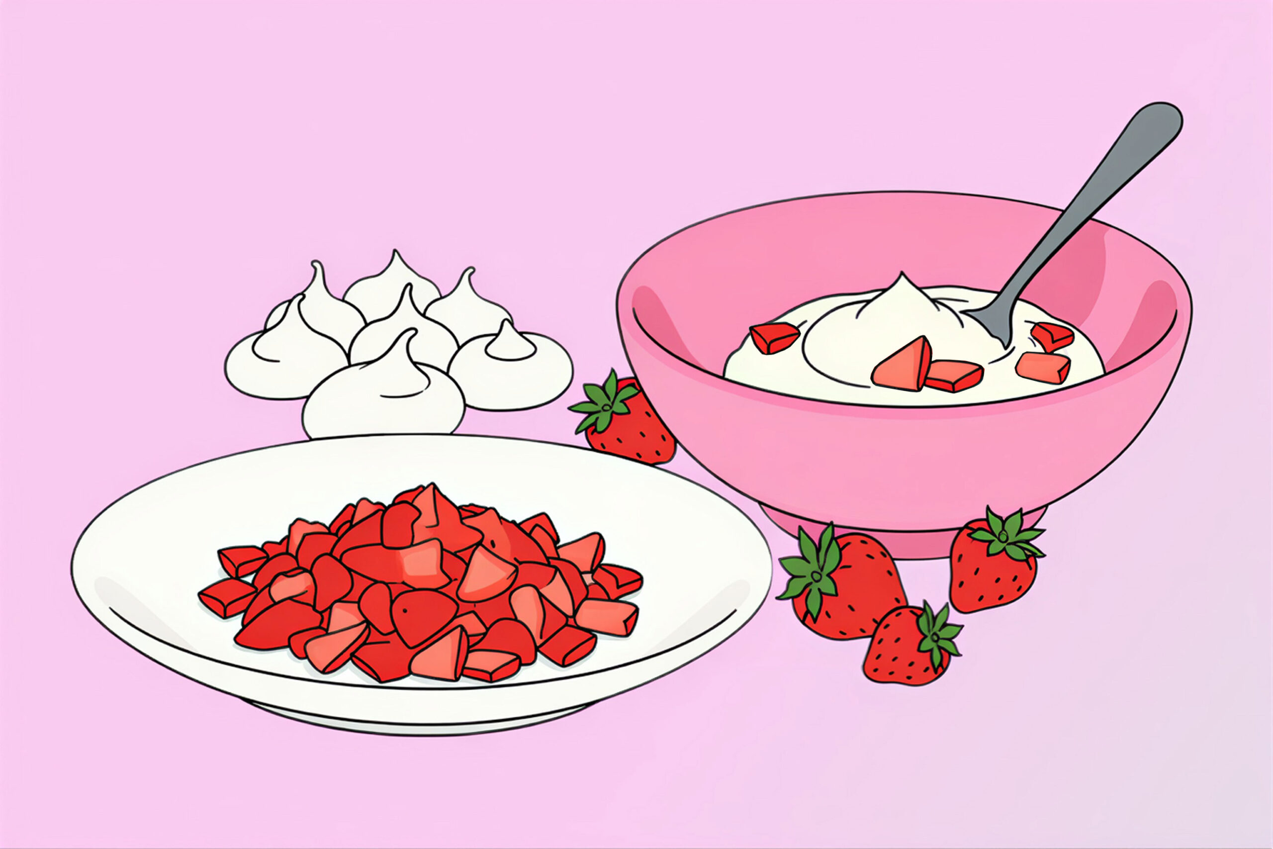 Emmys Erdbeer-Wölkchen: Die Verzierung